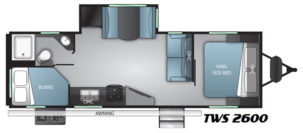 Cruiser RV Twilight Signature TWS 2600 floor plan