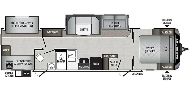 Keystone Passport Grand Touring 3221BH GT floor plan