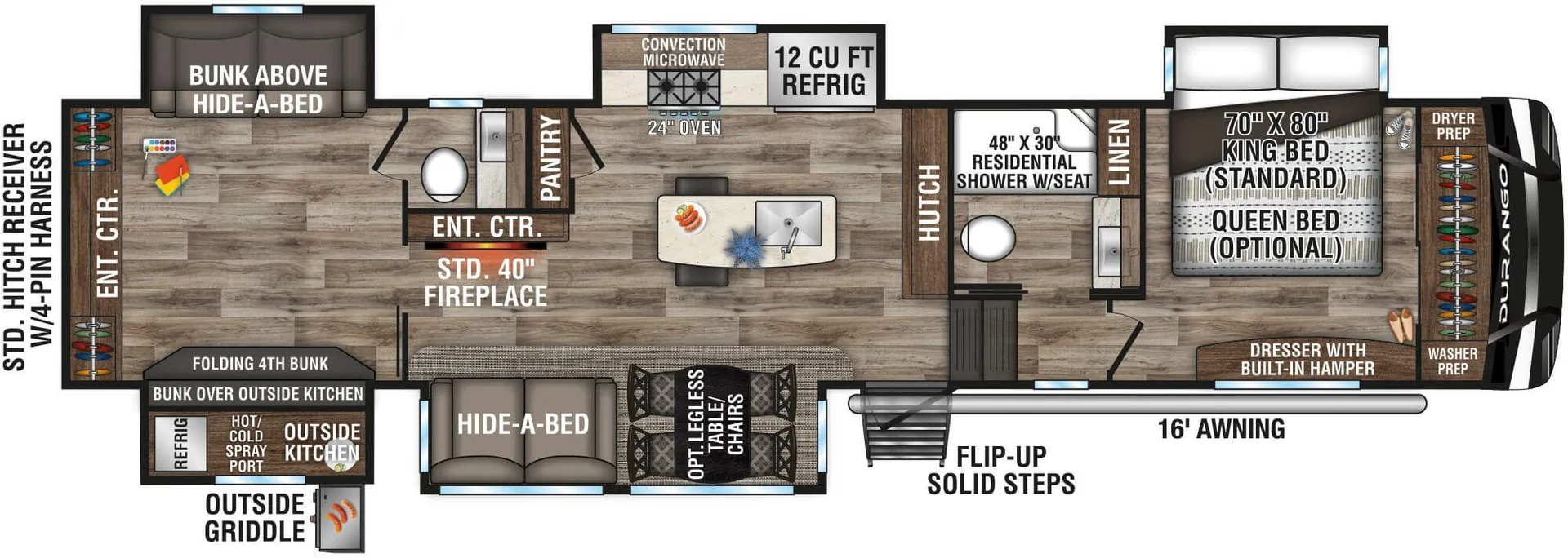 K-Z Durango D348BHF floor plan