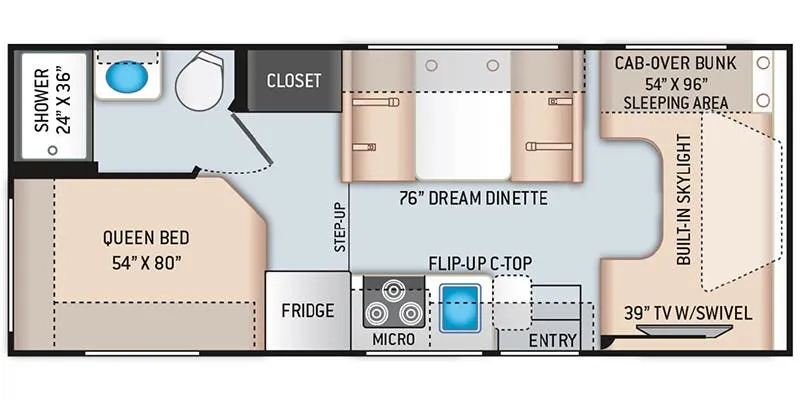 Thor Motor Coach Echelon LC22 floor plan