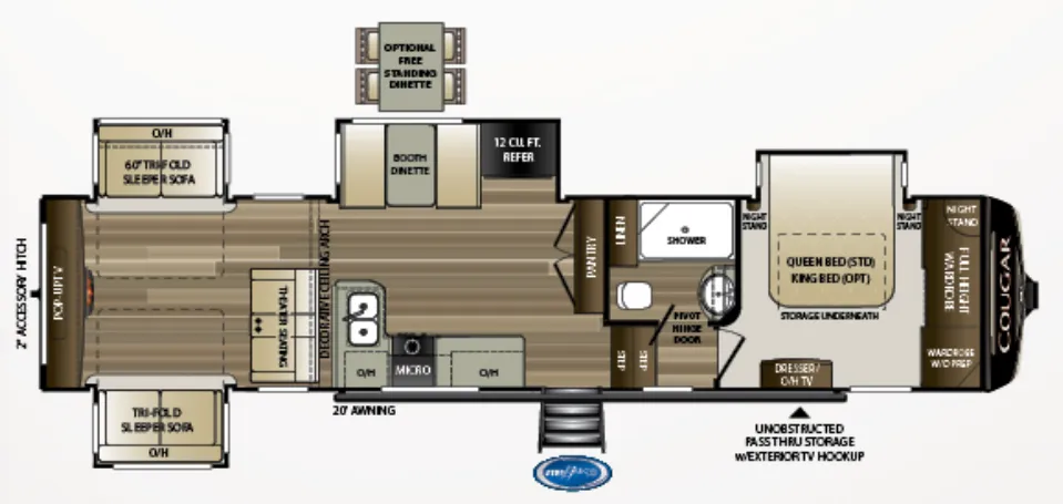 2019 Keystone Cougar 366RDS floor plan