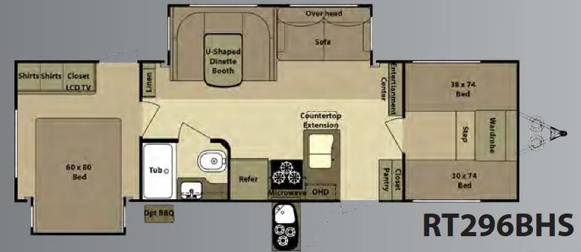 Highland Ridge Open Range Roamer RT296BHS floor plan