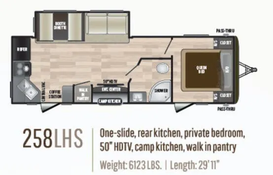 Keystone Hideout LHS 258LHS floor plan