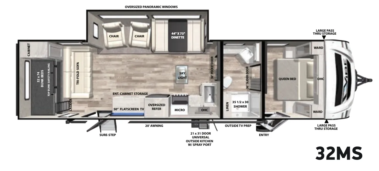 2021 Forest River Vibe 32MS - Floor plan