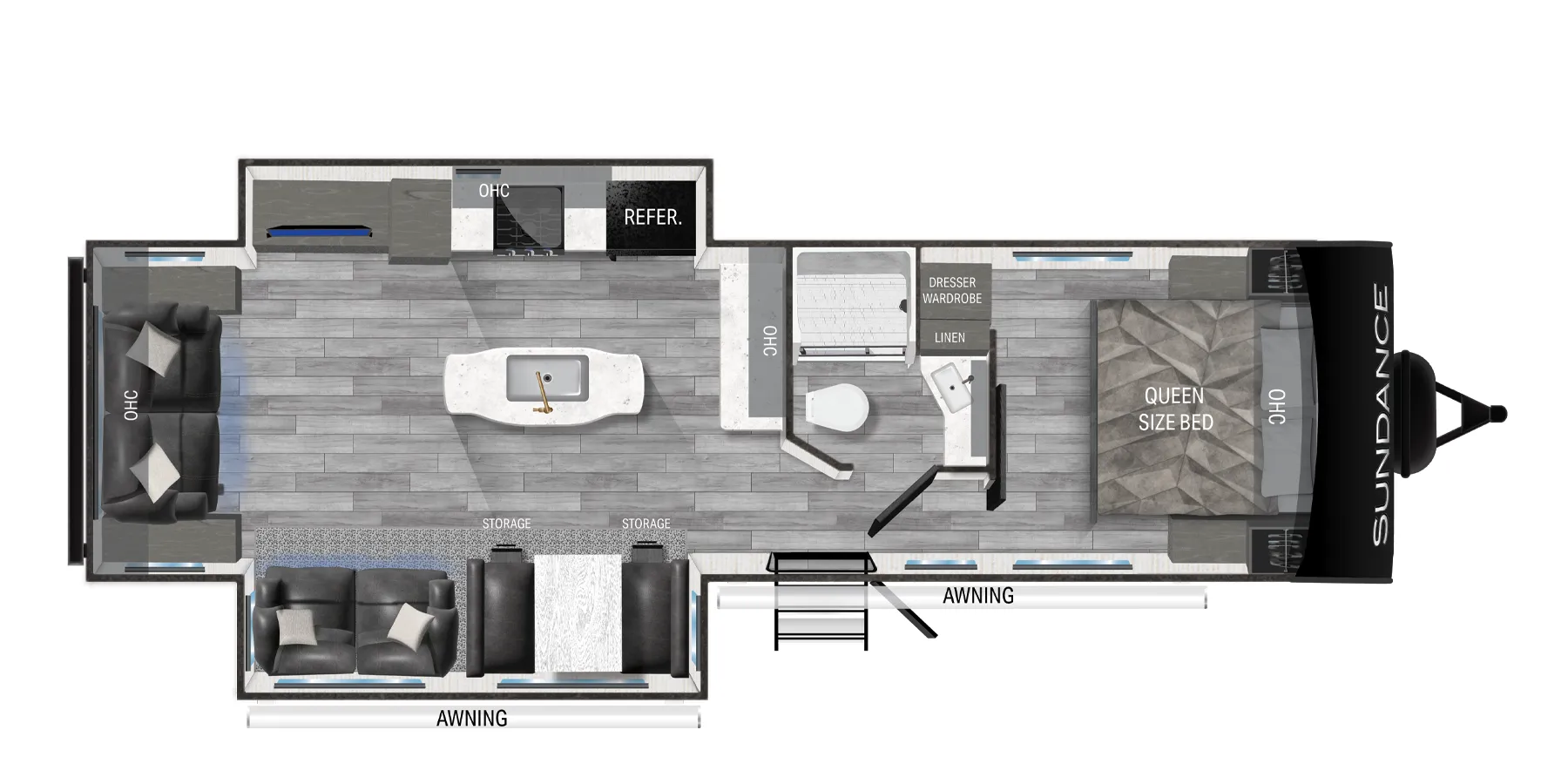 Heartland Sundance Ultra-Lite Travel Trailers 293RL floor plan