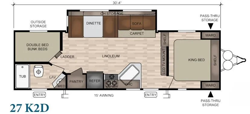 East to West Della Terra 27 K2D floor plan