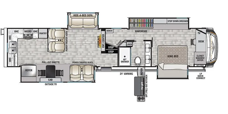 2022 Forest River Cedar Creek Champagne Edition 38EKS - Floor plan