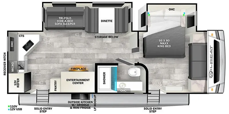 Forest River Wildcat 265BSX floor plan