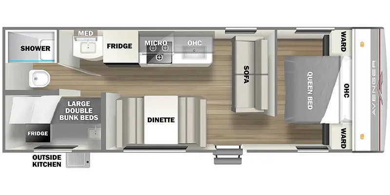 2026 Prime Time Avenger 26BK - Floor plan