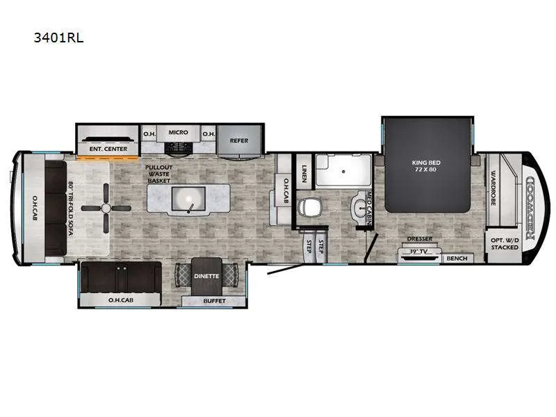 2023 Crossroads RV Redwood 3401RL floor plan