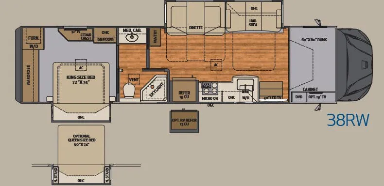 Renegade RV Valencia 38RW floor plan