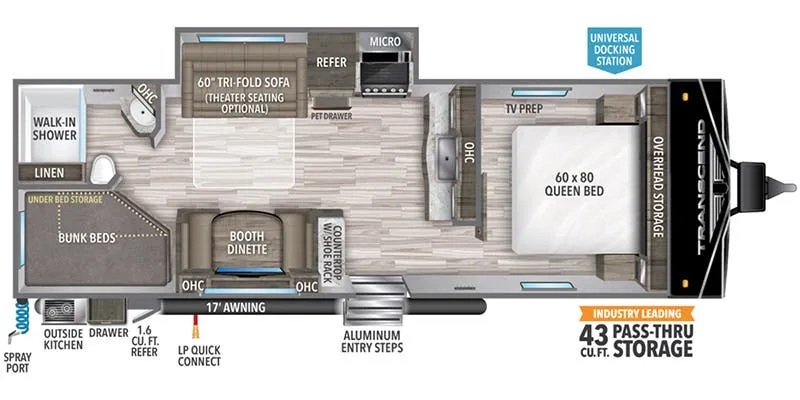 2022 Grand Design Transcend Xplor 261BH floor plan