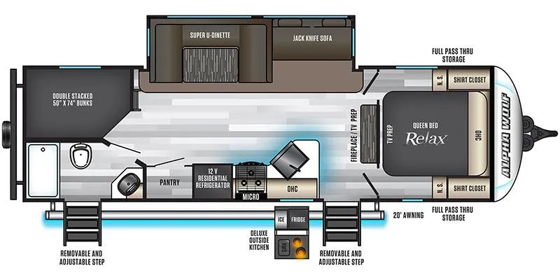 Forest River Cherokee Alpha Wolf 26DBH-L floor plan