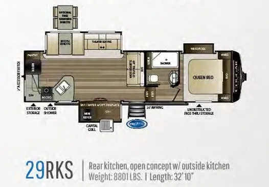 2019 Keystone Cougar Half-Ton Series 29RKS - Floor plan