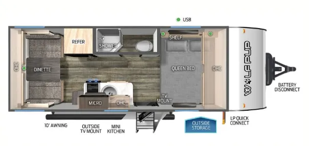 Forest River Cherokee Wolf Pup 16TS floor plan