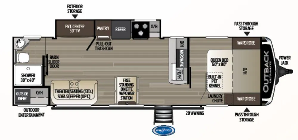 2019 Keystone Outback Ultra-Lite 280URB floor plan