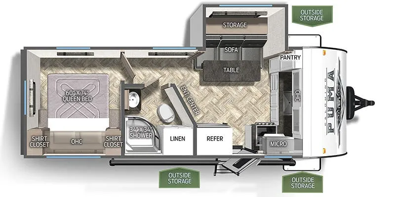 2023 Palomino Puma XLE Lite 22FKC - Floor plan
