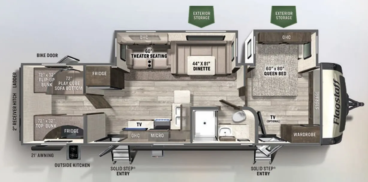 Forest River Flagstaff Super Lite 29BHS floor plan
