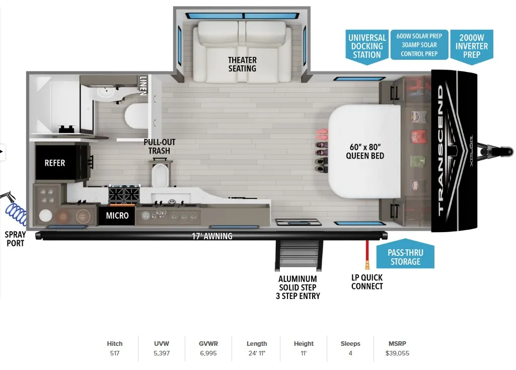 2026 Grand Design Transcend Xplor 20MKX - Floor plan