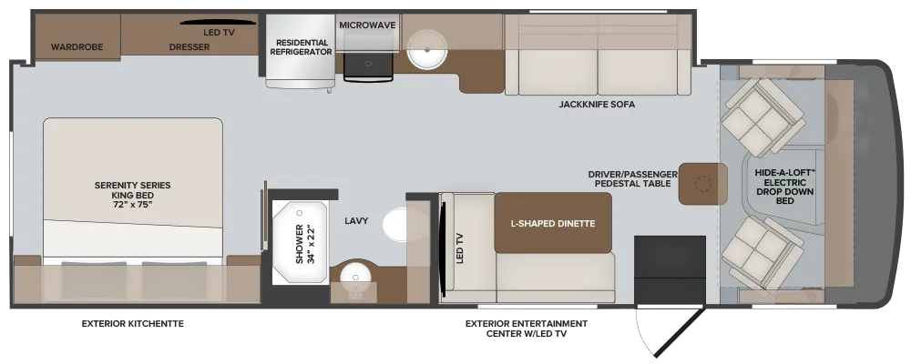 Holiday Rambler Admiral 29M floor plan