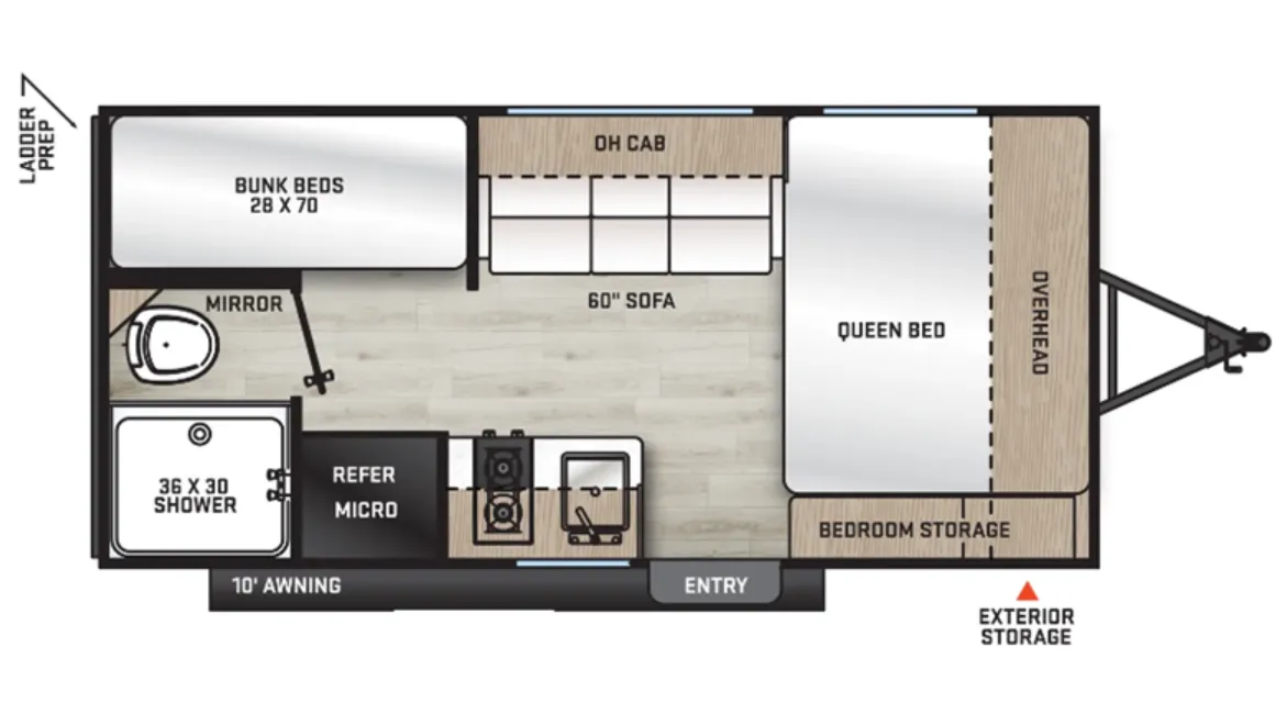 2024 Forest River Aurora Light 16BHX - Floor plan