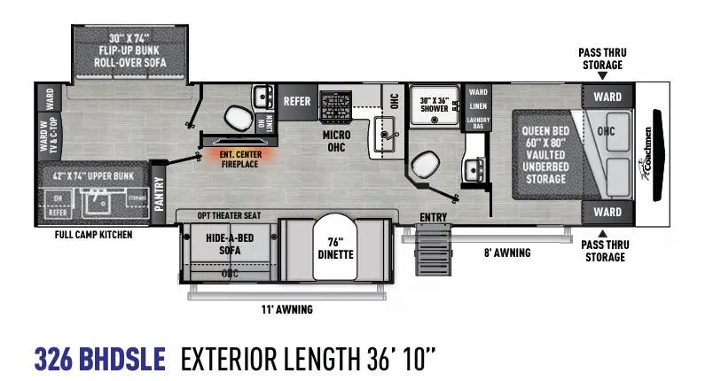 Coachmen Freedom Express Liberty Edition 326BHDSLE floor plan