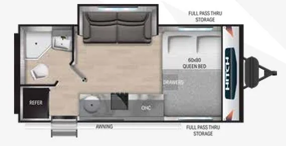 2023 Cruiser RV Hitch 18RBS - Floor plan