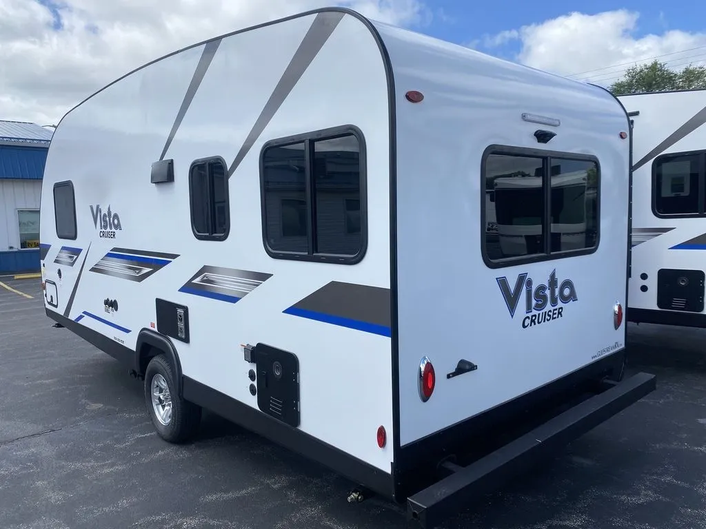 2026 Gulf Stream Vista Cruiser 19ERD — The outside rear and side shell of the Vista Cruiser travel trailer