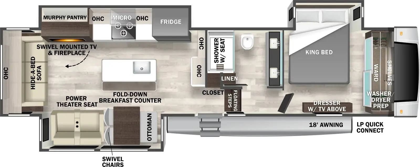 2025 Forest River Cedar Creek 361RL - Floor plan