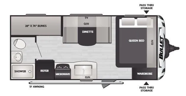 Keystone Bullet Classic 1700BH floor plan