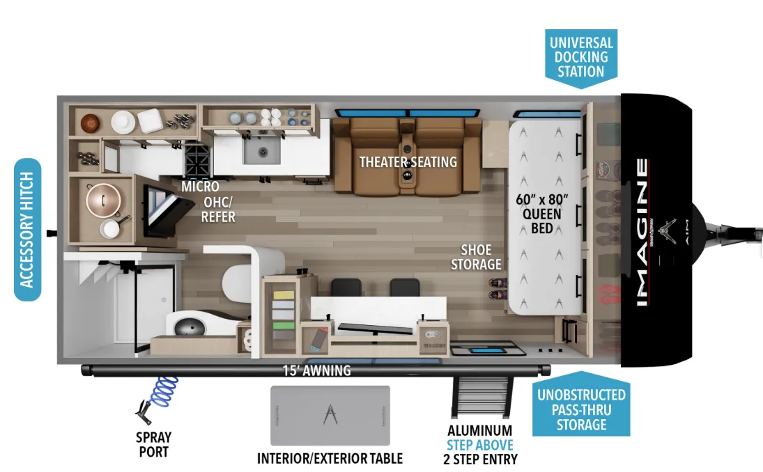2026 Grand Design Imagine AIM 19MLA - Floor plan