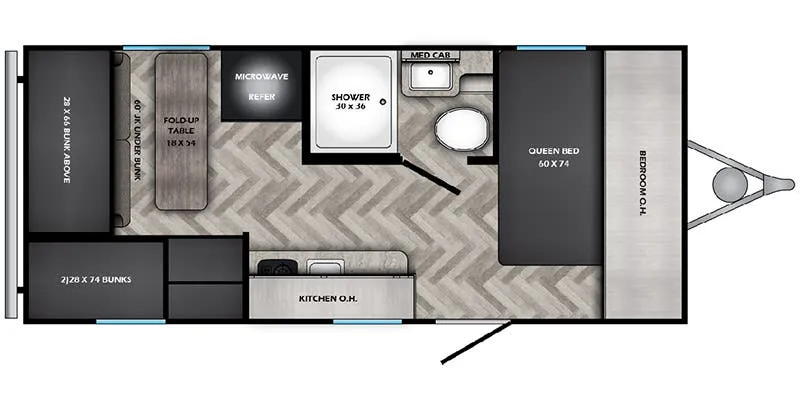 CrossRoads Zinger Lite ZR18QB floor plan
