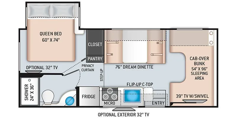 2023 Thor Motor Coach Freedom Elite 22FE - Floor plan