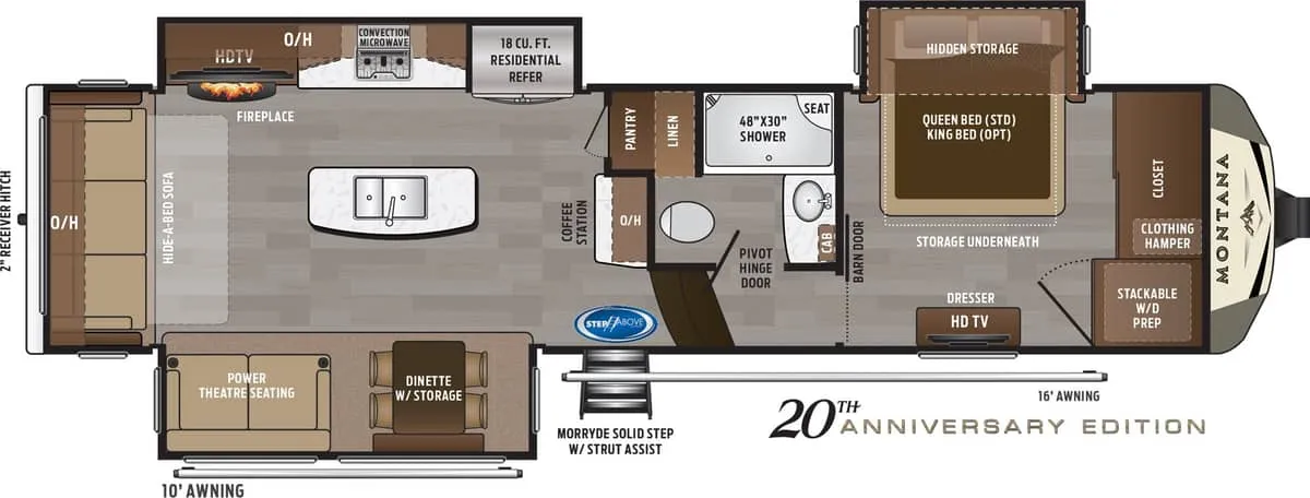 2020 Keystone Montana 3121RL - Floor plan