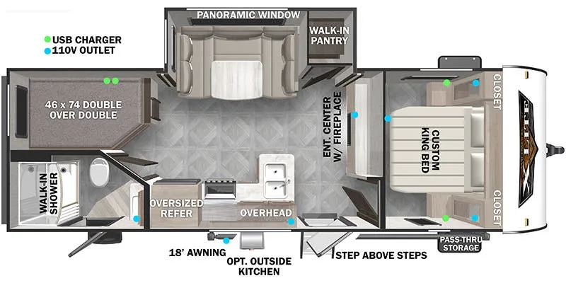 Forest River Wildwood X-Lite 240BHXL floor plan