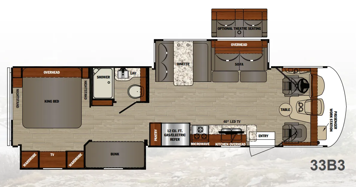 Forest River Georgetown 3 Series GT3 33B3 floor plan
