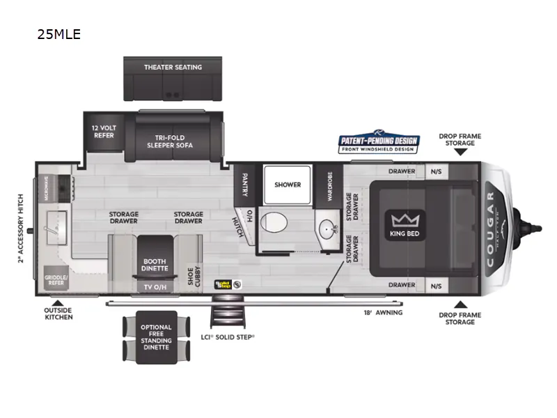 2024 Keystone Cougar 25MLE - Floor plan