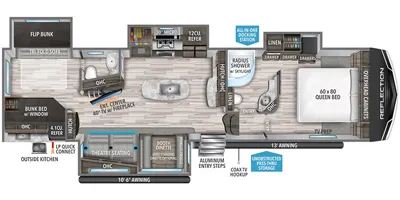 2021 Grand Design Reflection 311BHS - Floor plan