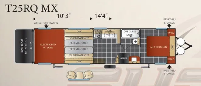 Forest River Shockwave T25RQ floor plan