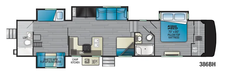 Heartland Milestone 386BH floor plan