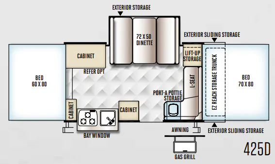 Forest River Flagstaff Classic 425D floor plan