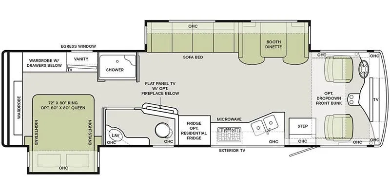 2015 Tiffin Open Road Allegro 32 SA - Floor plan