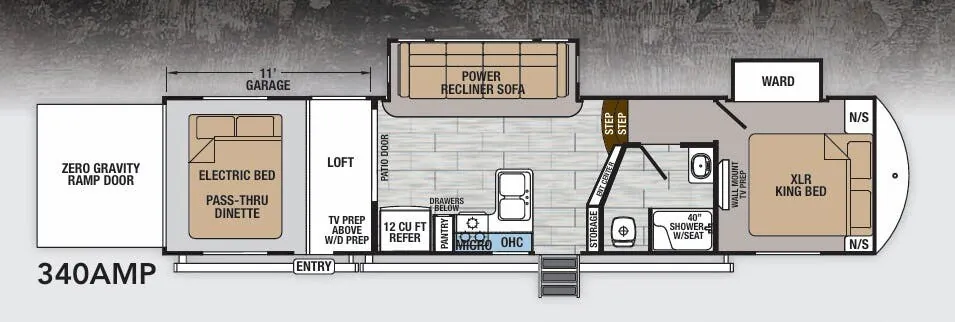 Forest River XLR Thunderbolt 340AMP floor plan