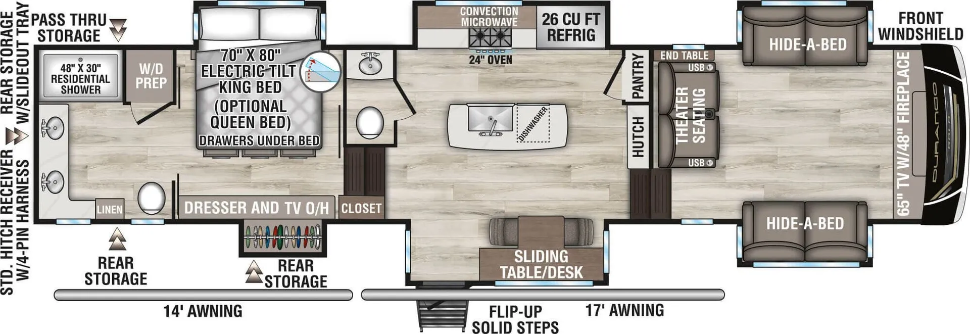 K-Z Durango Gold G388FLS floor plan