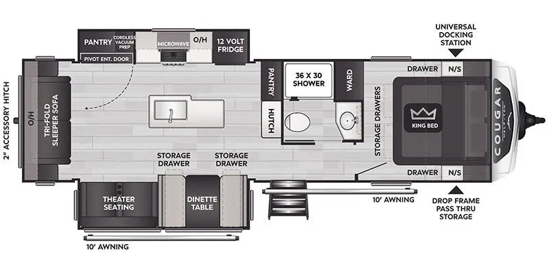 Keystone Cougar Half-Ton West 29RLPWE floor plan