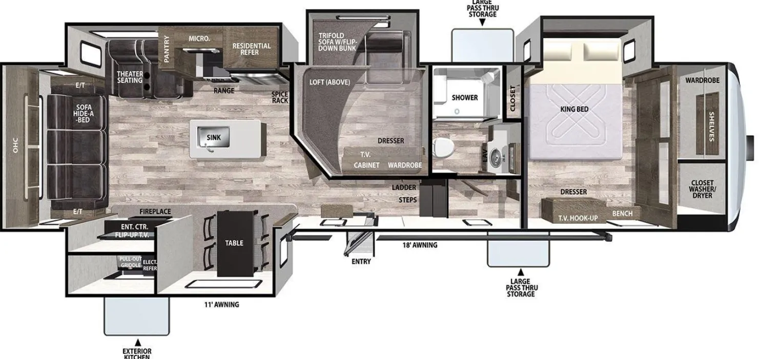 Forest River Cardinal Limited 377MBLE floor plan