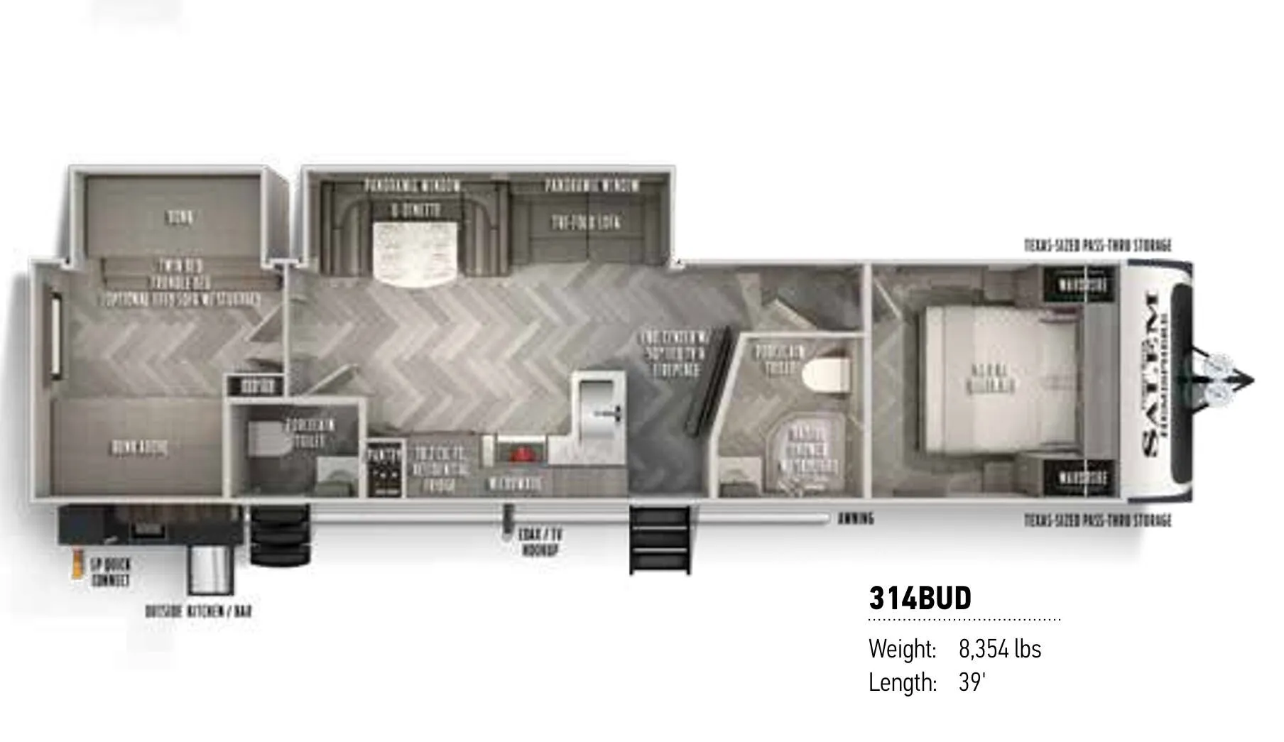 Forest River Salem Hemisphere 314BUD floor plan