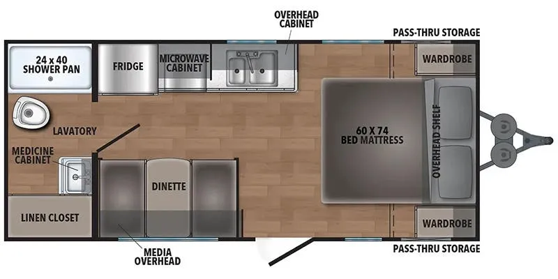 2025 Shasta Compact 18FQ - Floor plan