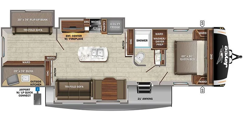 2022 Jayco Eagle HT 312BHOK - Floor plan