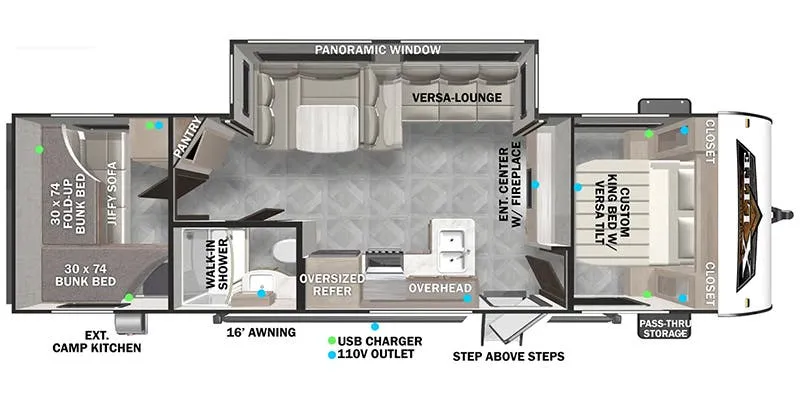 2024 Forest River RV Wildwood X-Lite 273QBXL floor plan